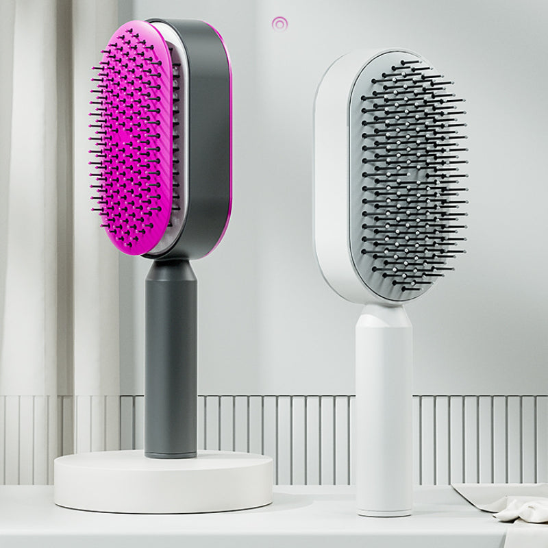 Self‑Cleaning Hair Brush – Promote Circulation, Reduce Hair Loss - GoBesty