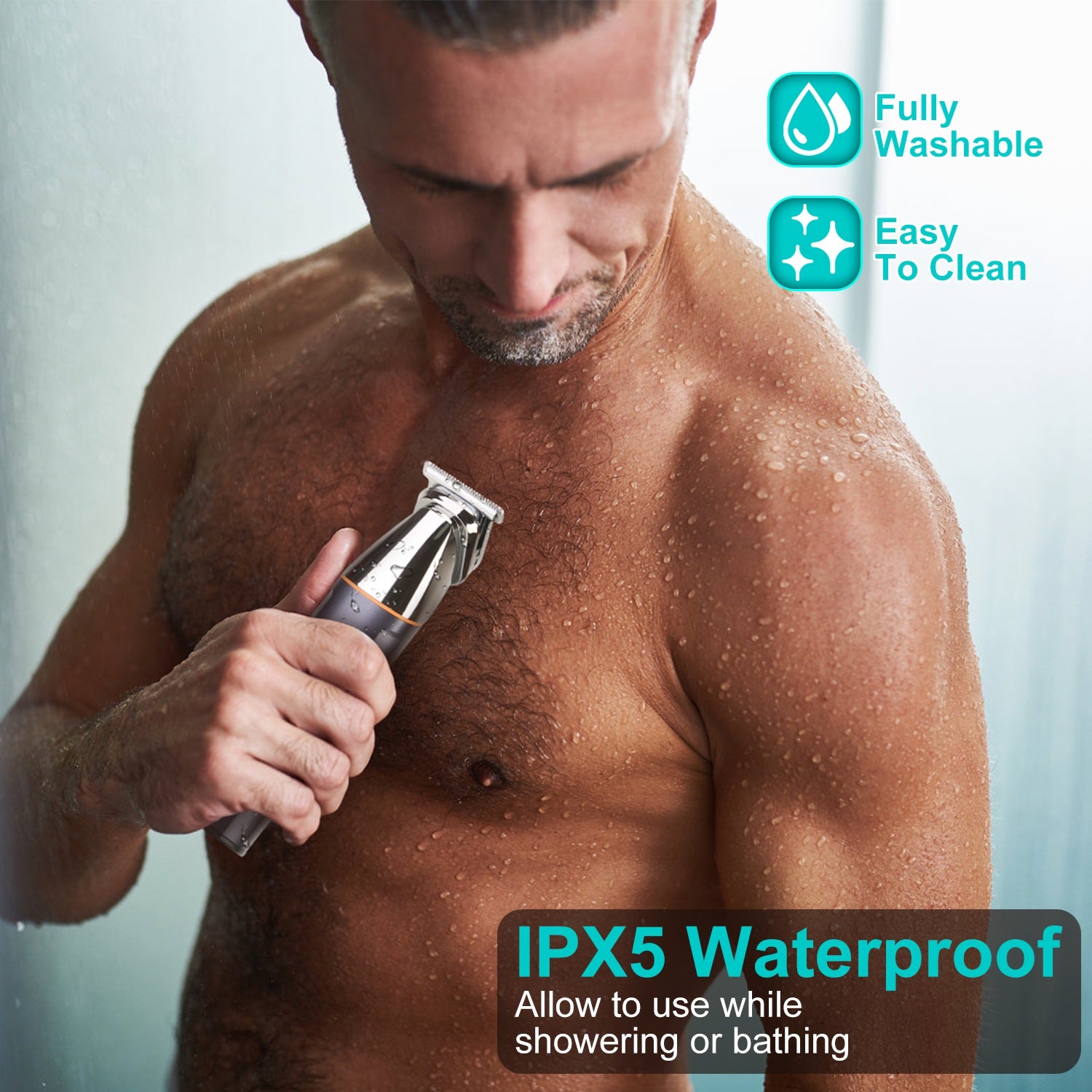 All‑in‑One Waterproof Beard Trimmer Kit – Face, Nose, Body - GoBesty