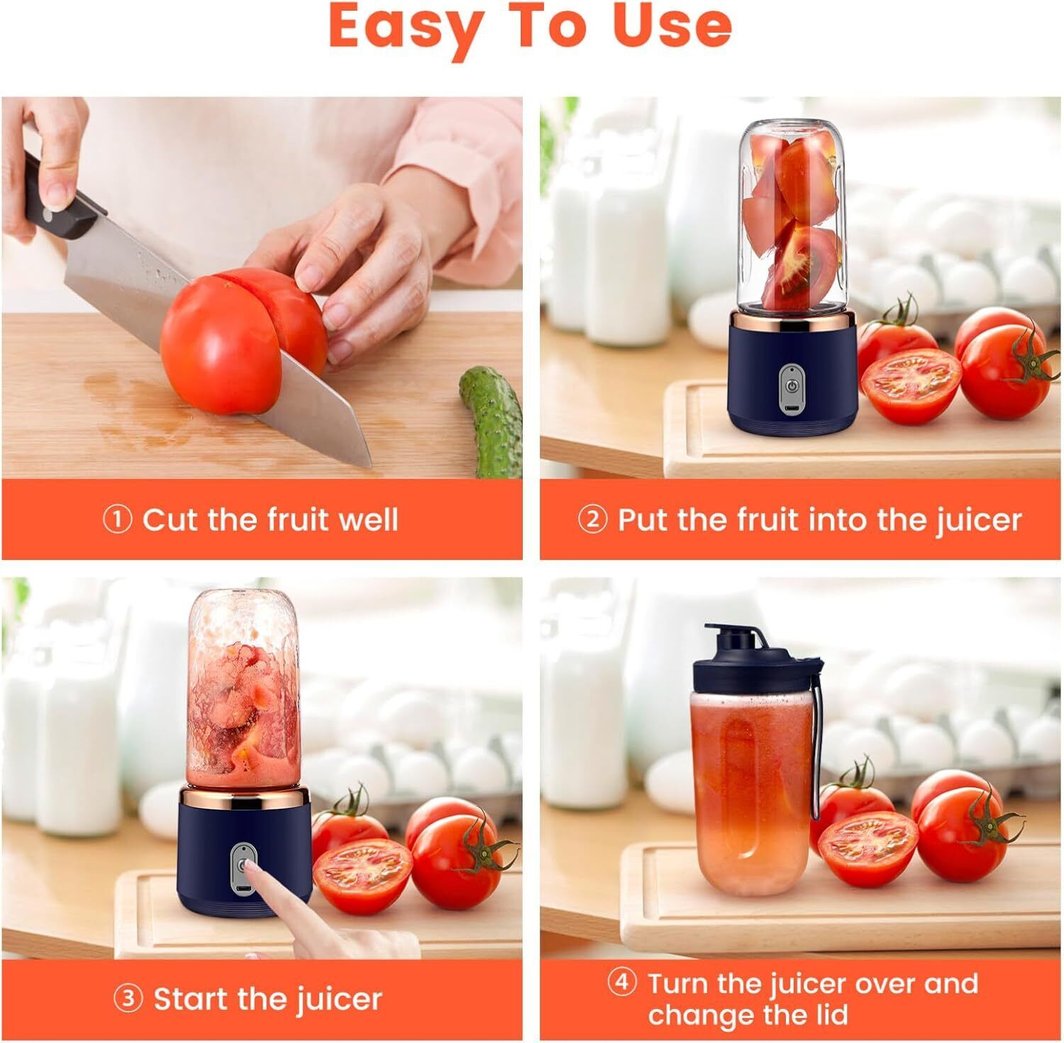Portable Electric Juice Maker – Fresh Smoothies Anywhere! - GoBesty