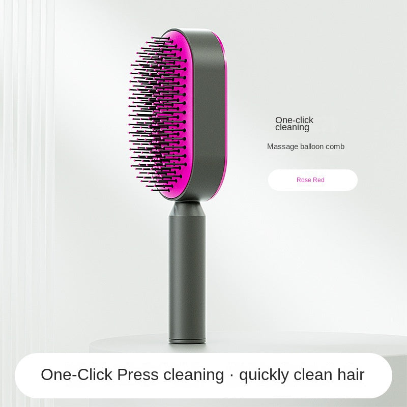 Self‑Cleaning Hair Brush – Promote Circulation, Reduce Hair Loss - GoBesty